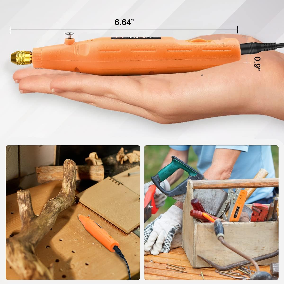 GOXAWEE 24V Mini Rotary Tool, Corded Rotary Tool with 105pcs Accessories, 18000rpm Multi-Purpose Power Rotary Tool for Handmade Crafting and DIY Creations.(Vibrant Orange)