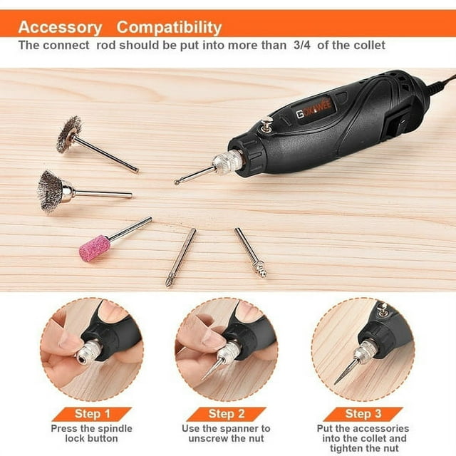 GOXAWEE 18W Mini Corded Rotary Tool with 169 Pcs Accessories for DREMEL