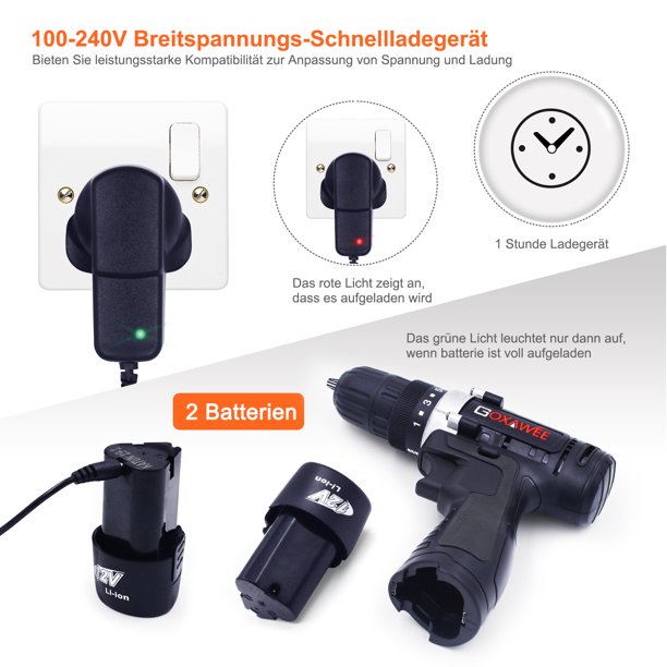 Cordless Drill Driver with 2 Batteries