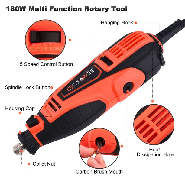 GOXAWEE 180Pcs Rotary Tool Kit