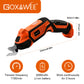 GOXAWEE 4V Cordless Electric Scissors, 1 Rechargeable Lithium Battery and 2 Cutter Blades, Cordless Shears Cutting Tool for Fabrics/Canvas/Carpets/Leather/Cardboard/Other Thin Materials