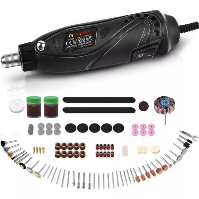 GOXAWEE 18W Mini Corded Rotary Tool with 169 Pcs Accessories for DREMEL