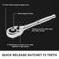 GOXAWEE 3Pcs 1/2", 3/8", 1/4" Drive 72-Tooth Quick-Release Ratchet Set, Full-Polished Chrome Solid Handle