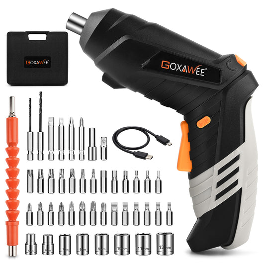 GOXAWEE Cordless Electric Screwdriver with Pivoting Handle