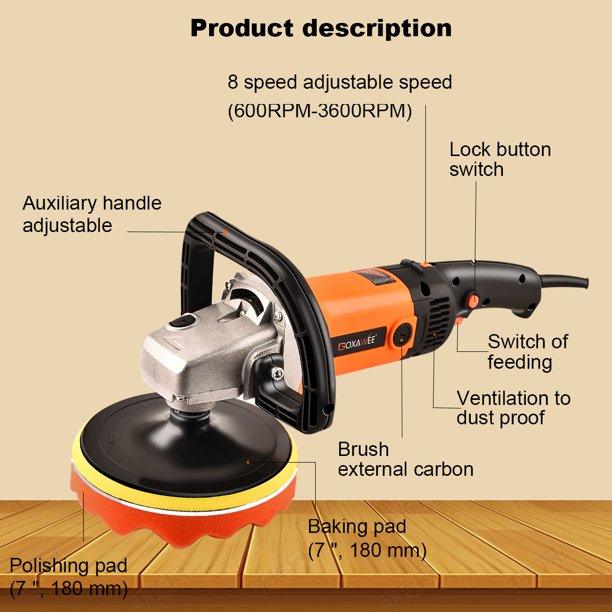 1400W 6-inch GOXAWEE Buffer Polisher