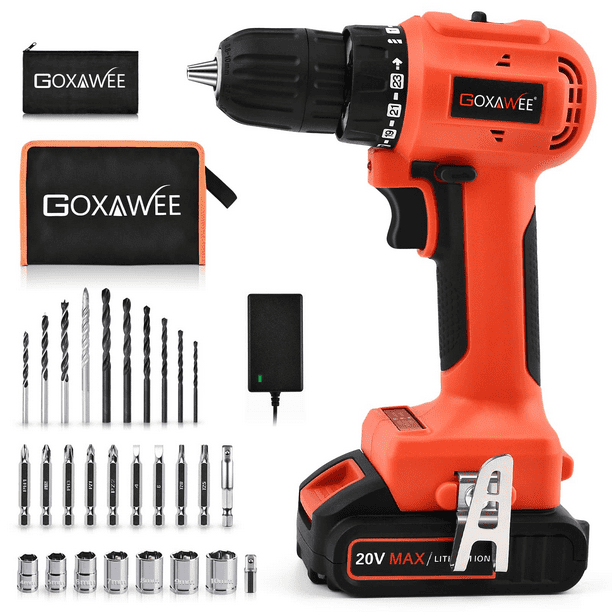 GOXAWEE 20V Cordless Drill Driver with Brushless Motor