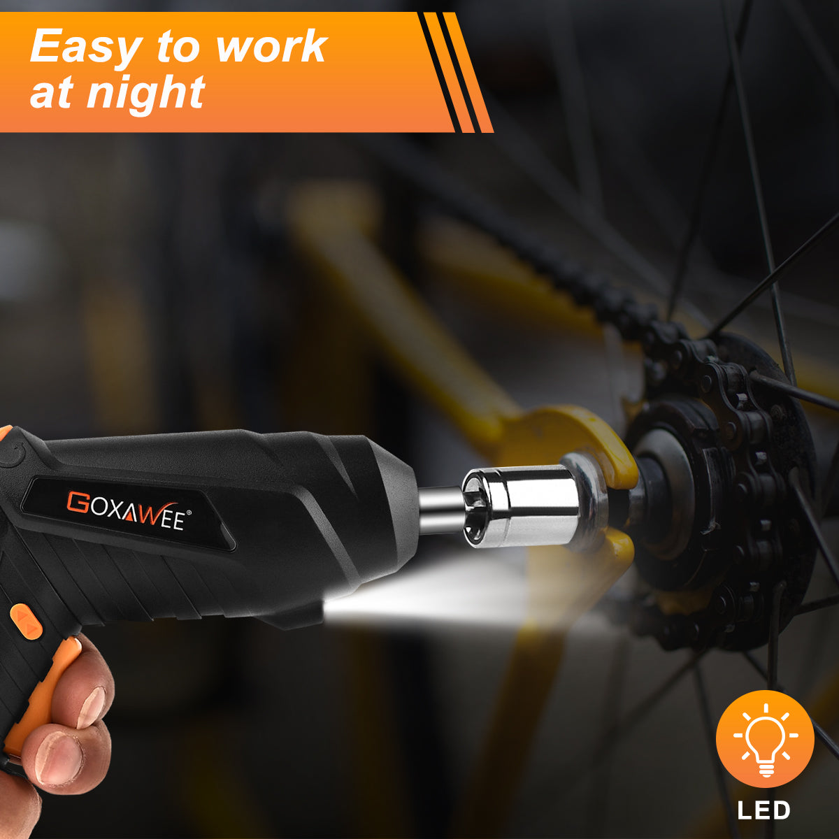 GOXAWEE Cordless Electric Screwdriver with Pivoting Handle