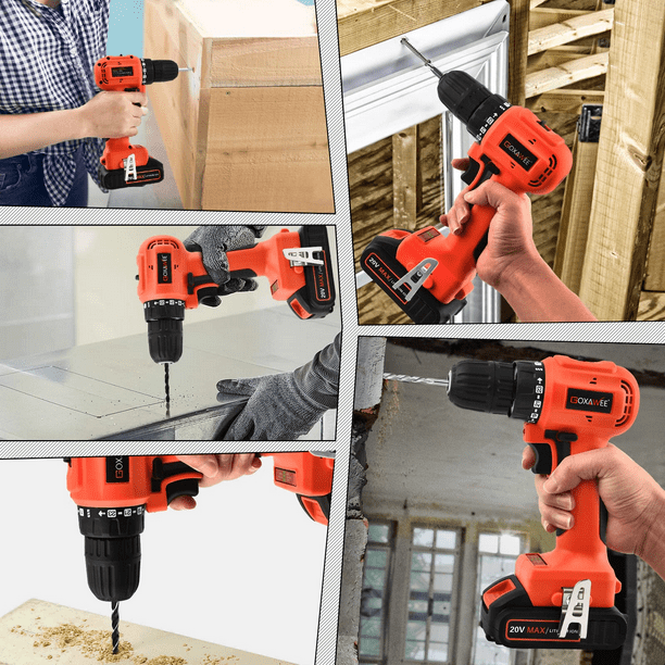 GOXAWEE 20V Cordless Drill Driver with Brushless Motor