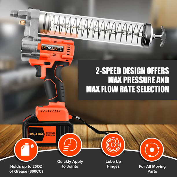 GOXAWEE Cordless Grease Gun with Brushless Motor