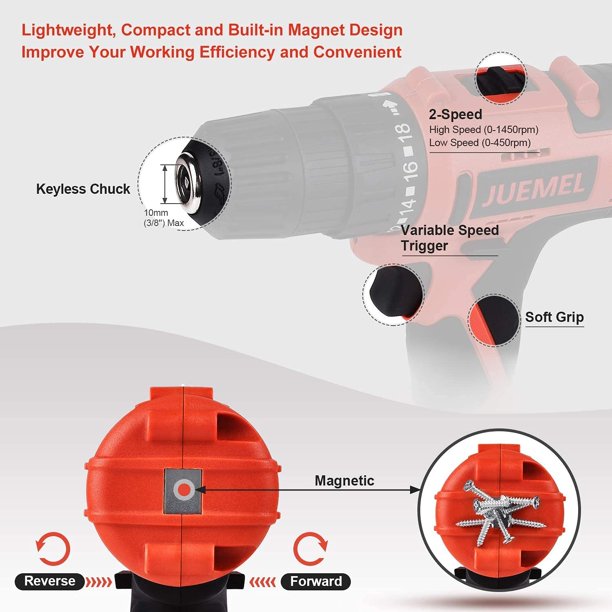 20V MAX Cordless Drill with 2 Batteries & Charger