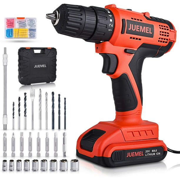 Juemel 20V Cordless Drill Driver with 100Pcs Accessories