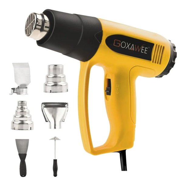 GOXAWEE Heat Gun 2000W 140℉~1112℉ Fast Heating with 4 Nozzles for Crafts