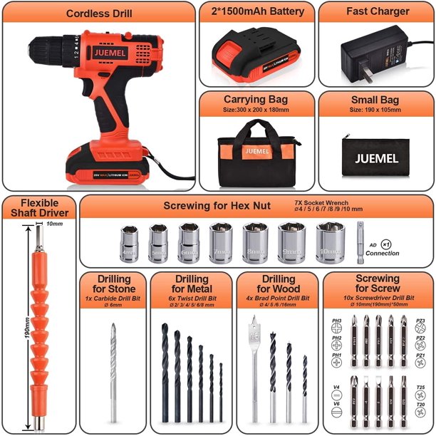 20V MAX Cordless Drill with 2 Batteries & Charger