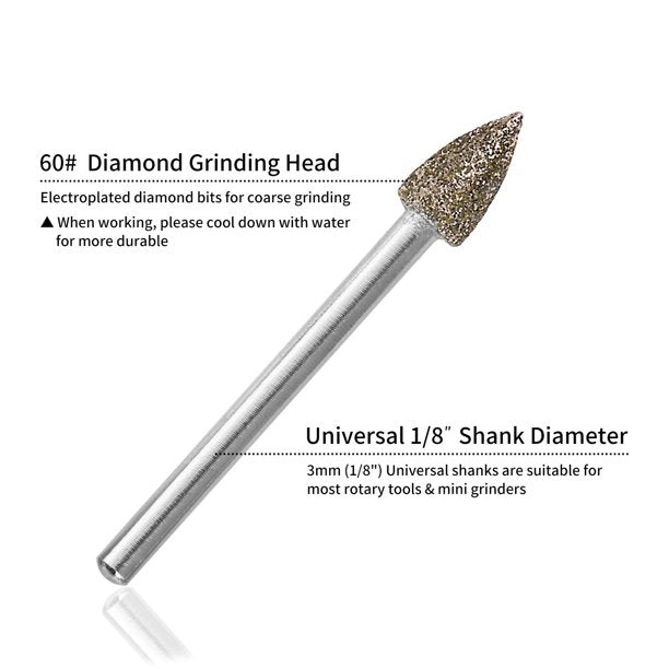 60 Grit 20Pcs Diamond Burr Set