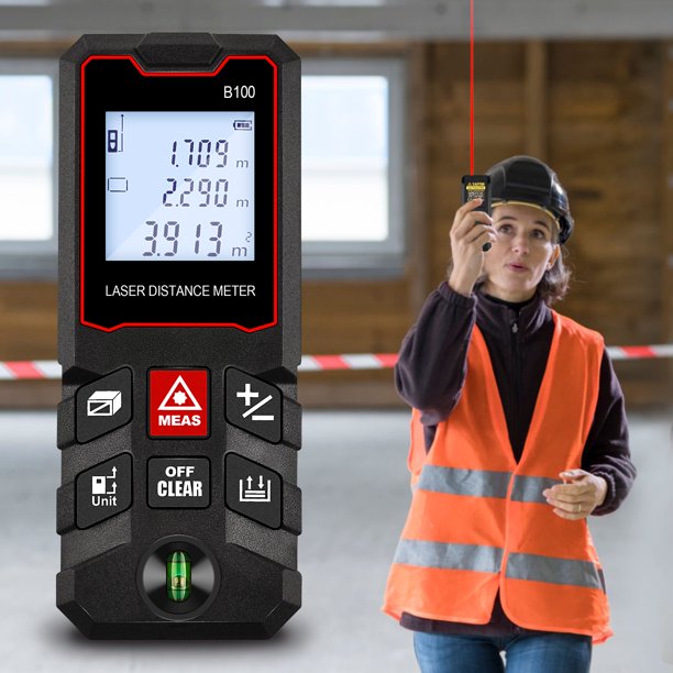 GOXAWEE Laser Measure, 328Ft Digital Laser Distance Meter with Bubble Levels