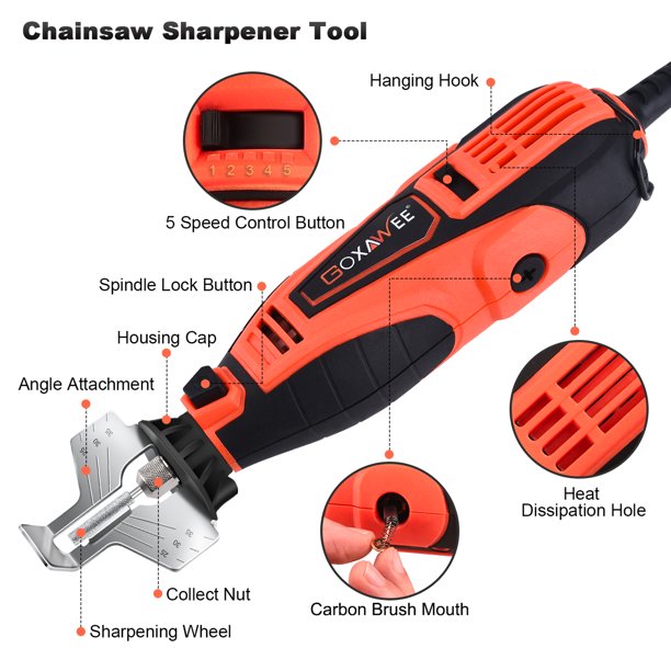 GOXAWEE 14-Piece Power Chainsaw Sharpener Kit 180W